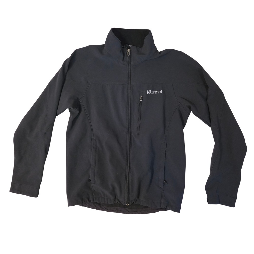 Marmot Mens S Black Softshell Fleece Lined Full Zip Jacket Gorpcore Technical